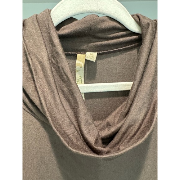 Comfy USA Turtleneck T-Shirt‎ Dress Grey/Brown Size Medium - Picture 3 of 6